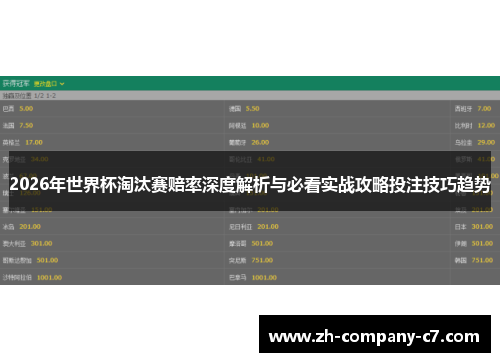 2026年世界杯淘汰赛赔率深度解析与必看实战攻略投注技巧趋势